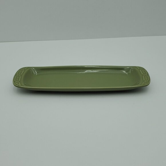 Longaberger Woven Traditions Sage Olive Plate Relish Dish Appetizer Snack Tray - Picture 1 of 6